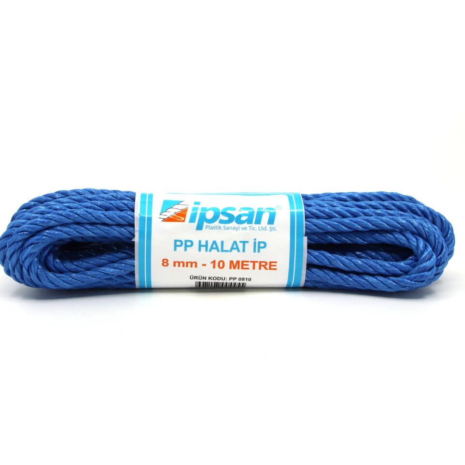 İpsan Pp Halat Beyaz/mavi/yeşil 8 Mm 10 Mt Pp0810