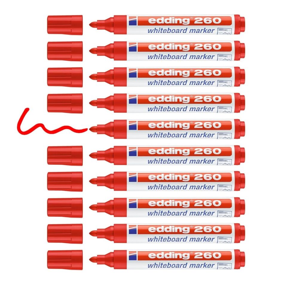 Edding 260 Yazı Tahtası Kalemi Kırmızı