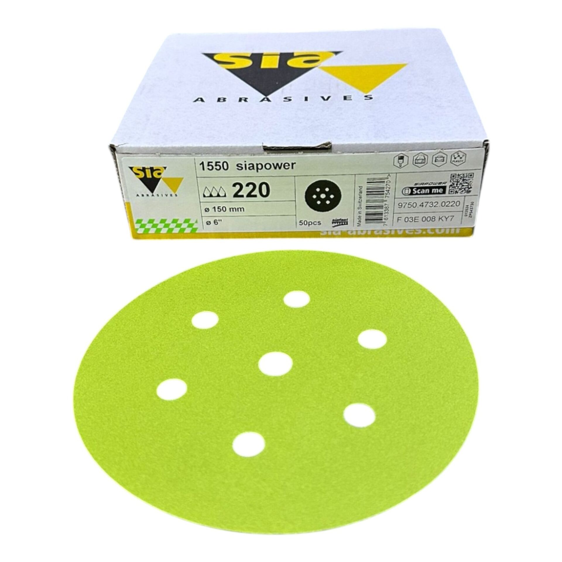 Sia 1550 7 Delik Zımpara 150 Mm 220 Kum
