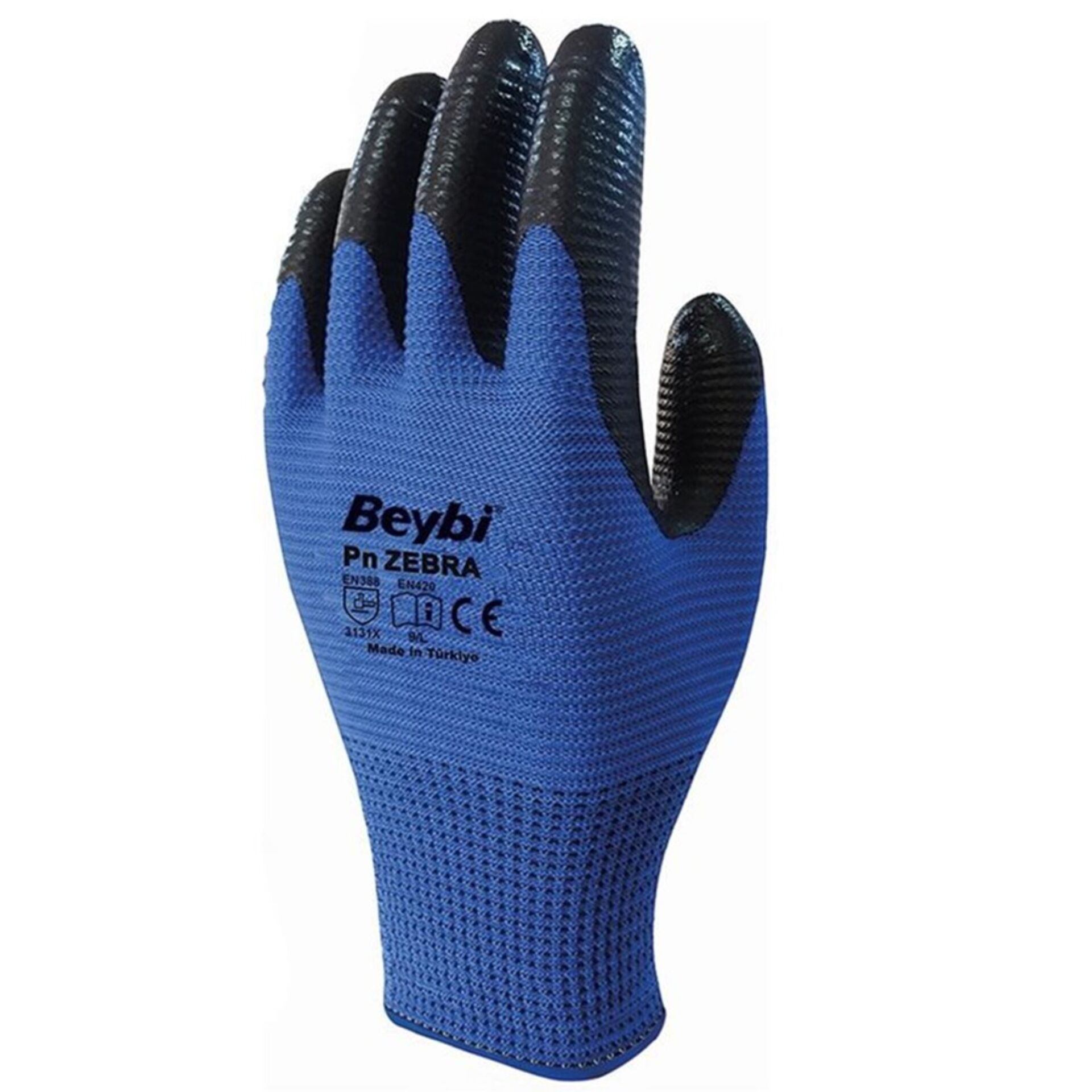 Beybi Pn5 Zebra Eldiven Mavi-siyah No: 9