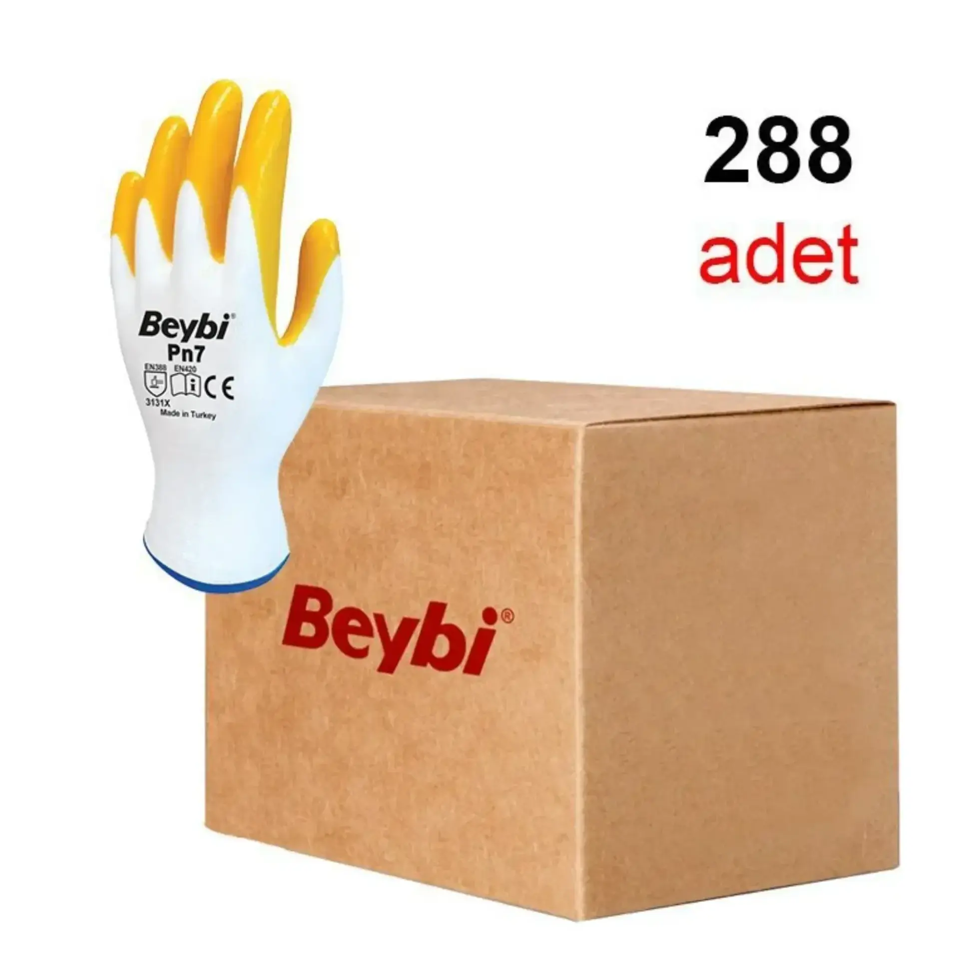 Beybi Pn7 Naylon Nitril Eldiven Sarı No: 10