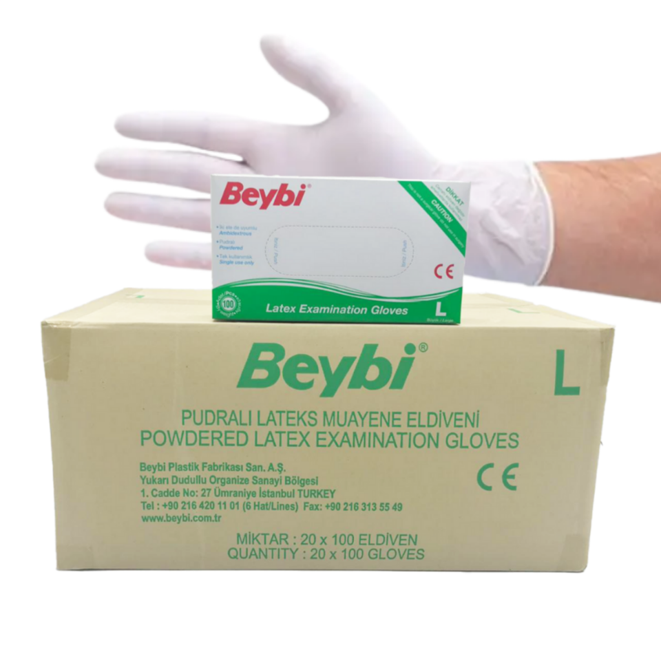 Beybi Pudralı Muayene Eldiveni L