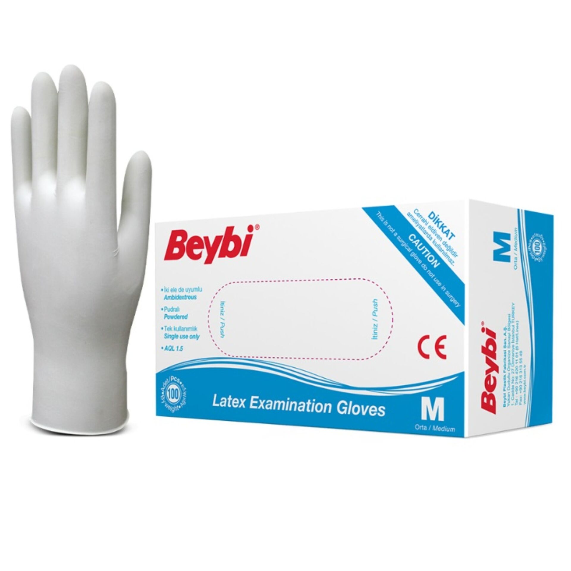 Beybi Pudralı Muayene Eldiveni M