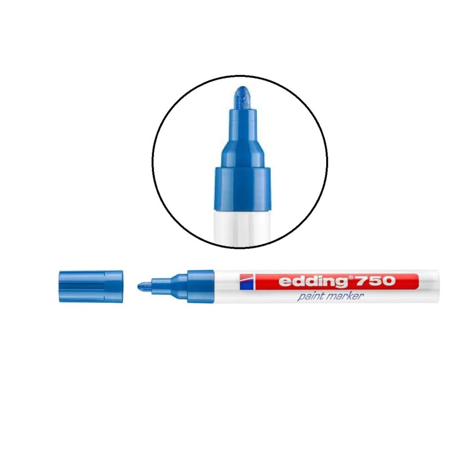 Edding 750 Tam Örtücü Boya Kalemi Mavi