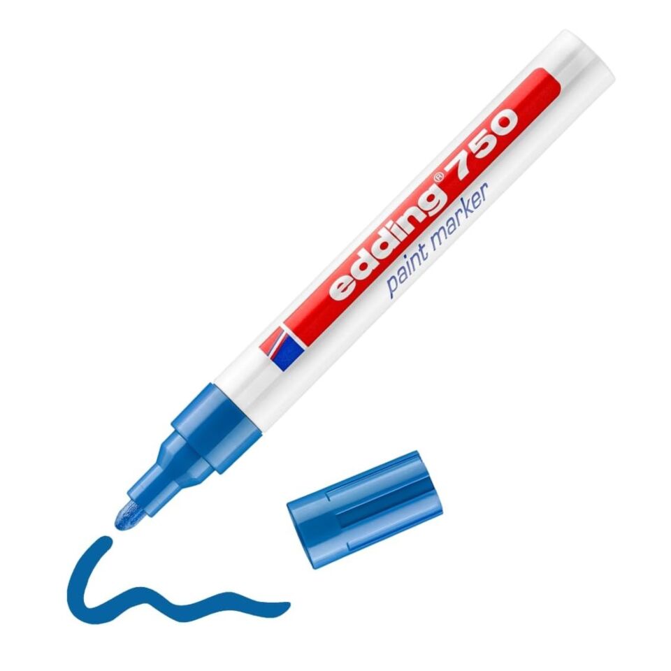 Edding 750 Tam Örtücü Boya Kalemi Mavi