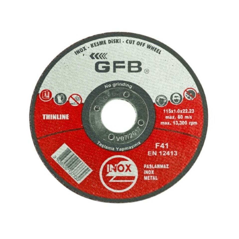 Gfb İnox Kesme Taşı 115x1.0x22.23 Kod:2350