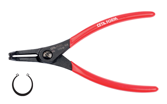 Ceta Form Dış Segman Pensesi /Eğri Uç-Yaylı 225 mm (40-100 mm) - E66-44-0225