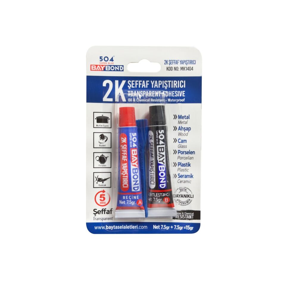 Baybond Mk1404 İran Yapıştırıcı 15 Gr Şeffaf