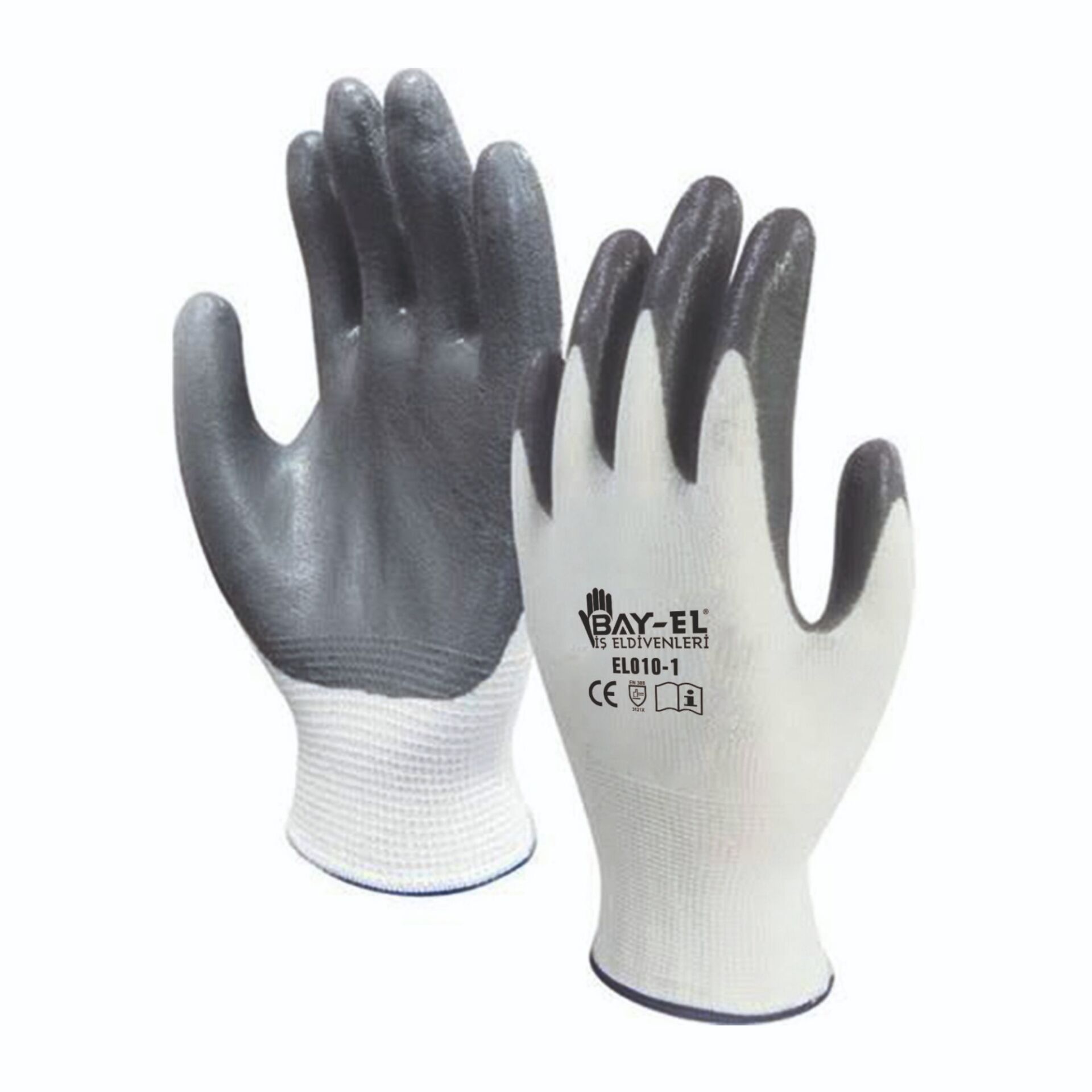 Bayel El001 Eldiven Extra Beyaz-gri No:10