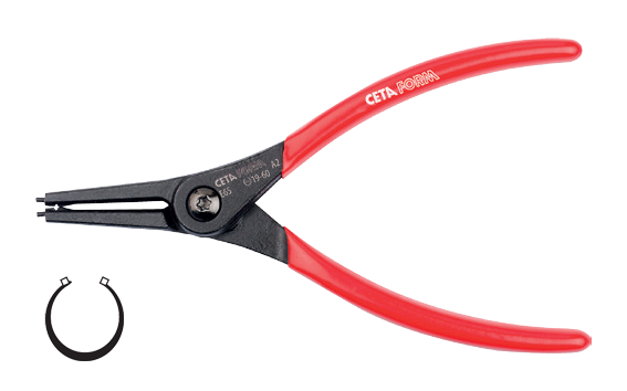 Ceta Form Dış Segman Pensesi /Düz Uç-Yaylı 140 mm (10-25 mm) - E65-44-0140