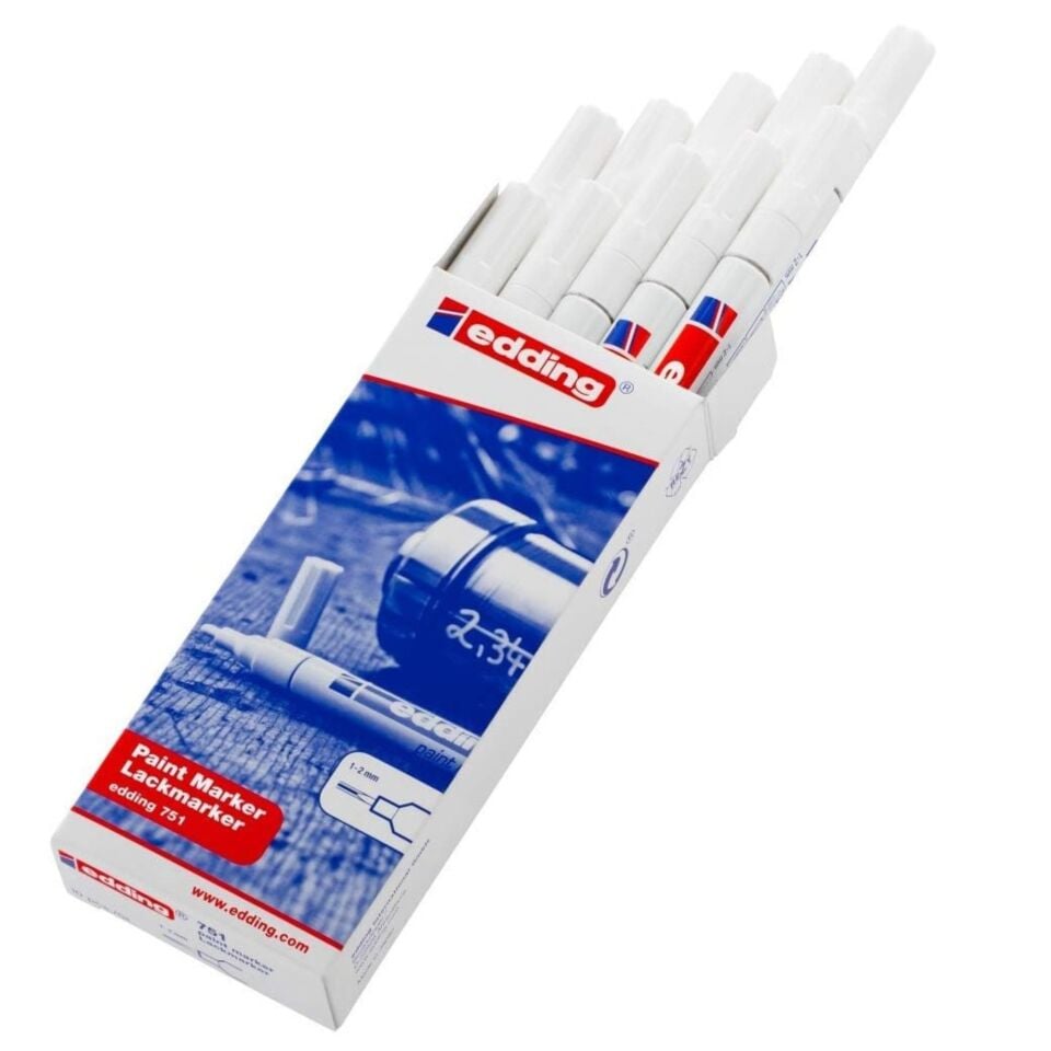 Edding 751 Tam Örtücü Boya Kalemi Beyaz