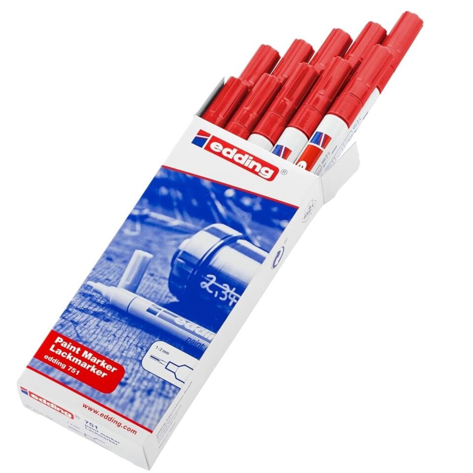 Edding 751 Tam Örtücü Boya Kalemi Kırmızı