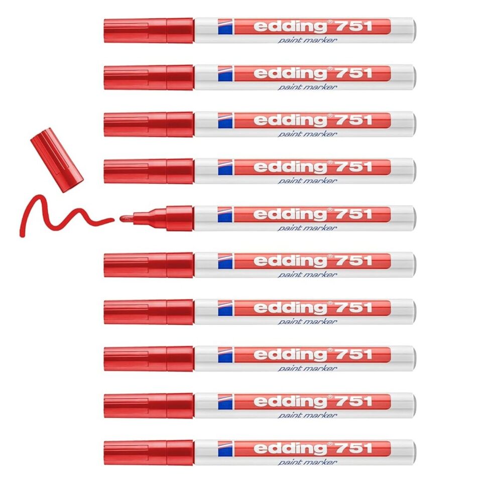 Edding 751 Tam Örtücü Boya Kalemi Kırmızı