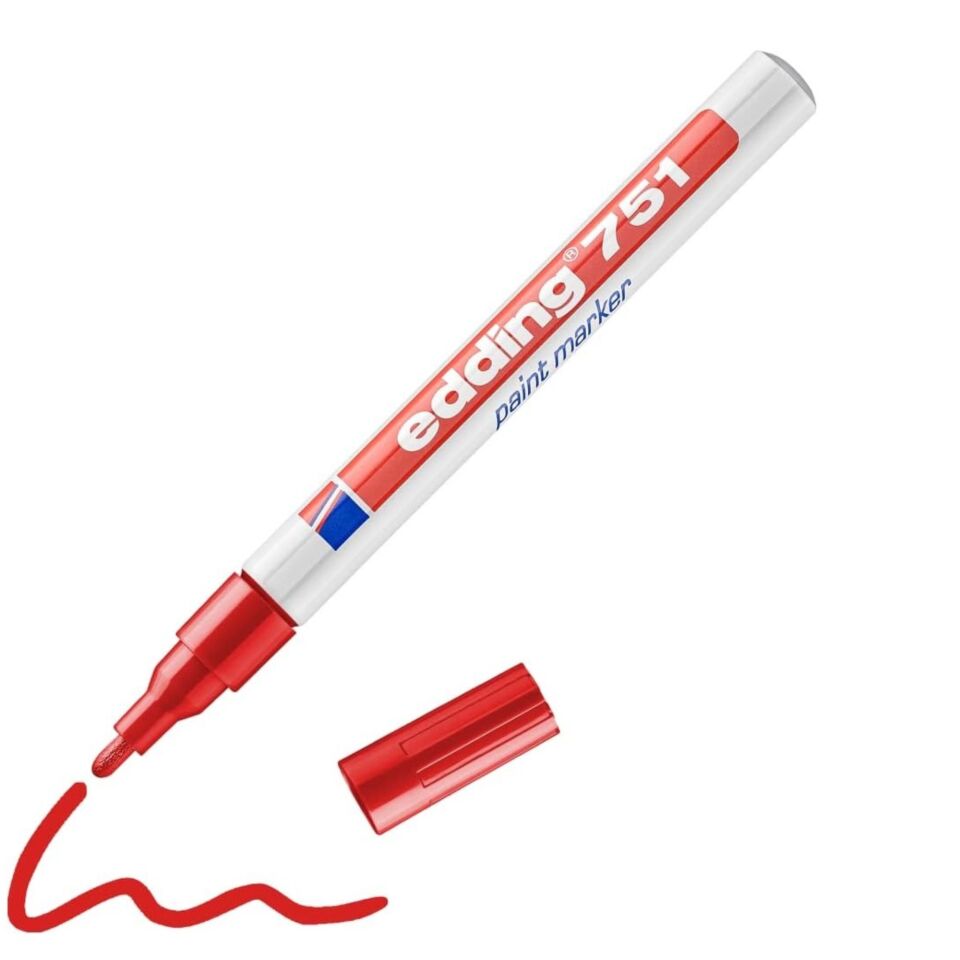 Edding 751 Tam Örtücü Boya Kalemi Kırmızı