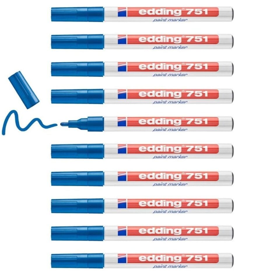 Edding 751 Tam Örtücü Boya Kalemi Mavi