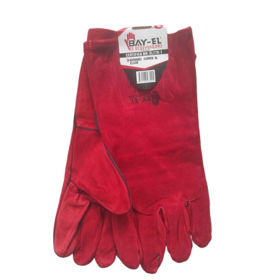 Bayel Kaynakçı Deri Eldiven Kırmızı El430