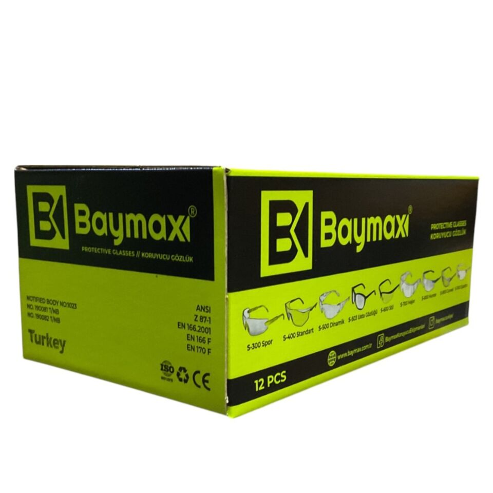 Baymax Dynamic Koruyucu Gözlük Sarı S-500 (çapak)