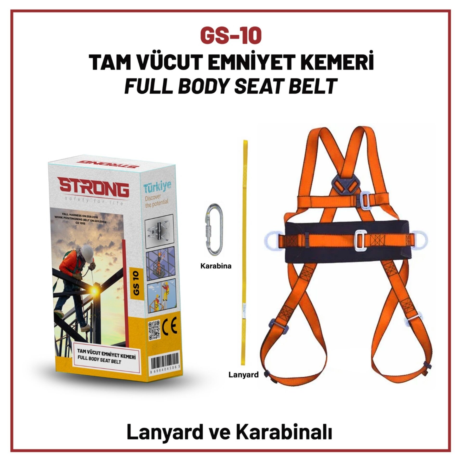 Paraşüt Tipi Emniyet Kemeri Bel Destekli