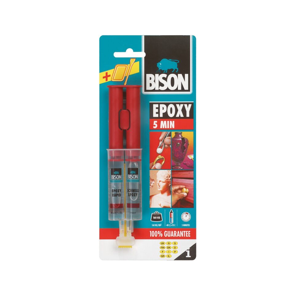 Bison Epoxy Rapid Yapıştırıcı 5 Dakika 24 Ml