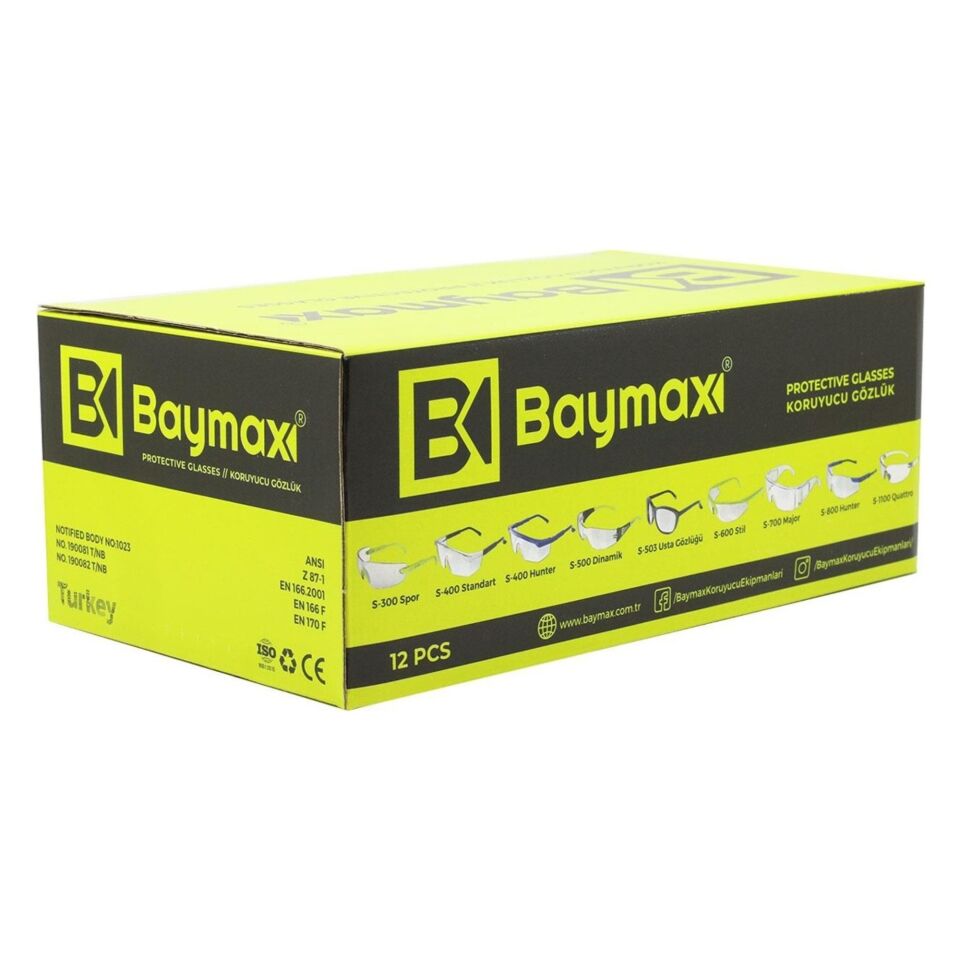 Baymax Dynamic Koruyucu Gözlük Şeffaf S-500(çapak)