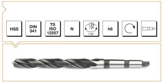 MTE Makina Takım HSS DIN 345 Mors Konik Saplı Uzun Matkap Ucu 20.5 mm B00004422050