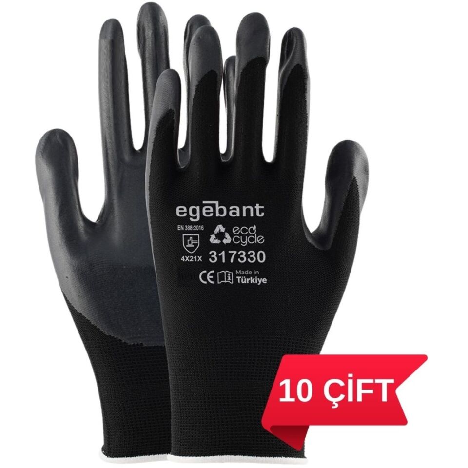 Egebant 317330 Nitril Köpük Ecocycle Eldiven No:10