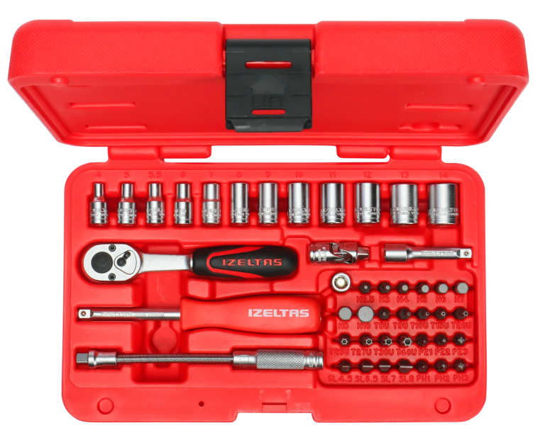 İzeltaş 1/4 Altı Köşe Lokma Anahtar Ve Bits Set 45 Parça - 14000005133