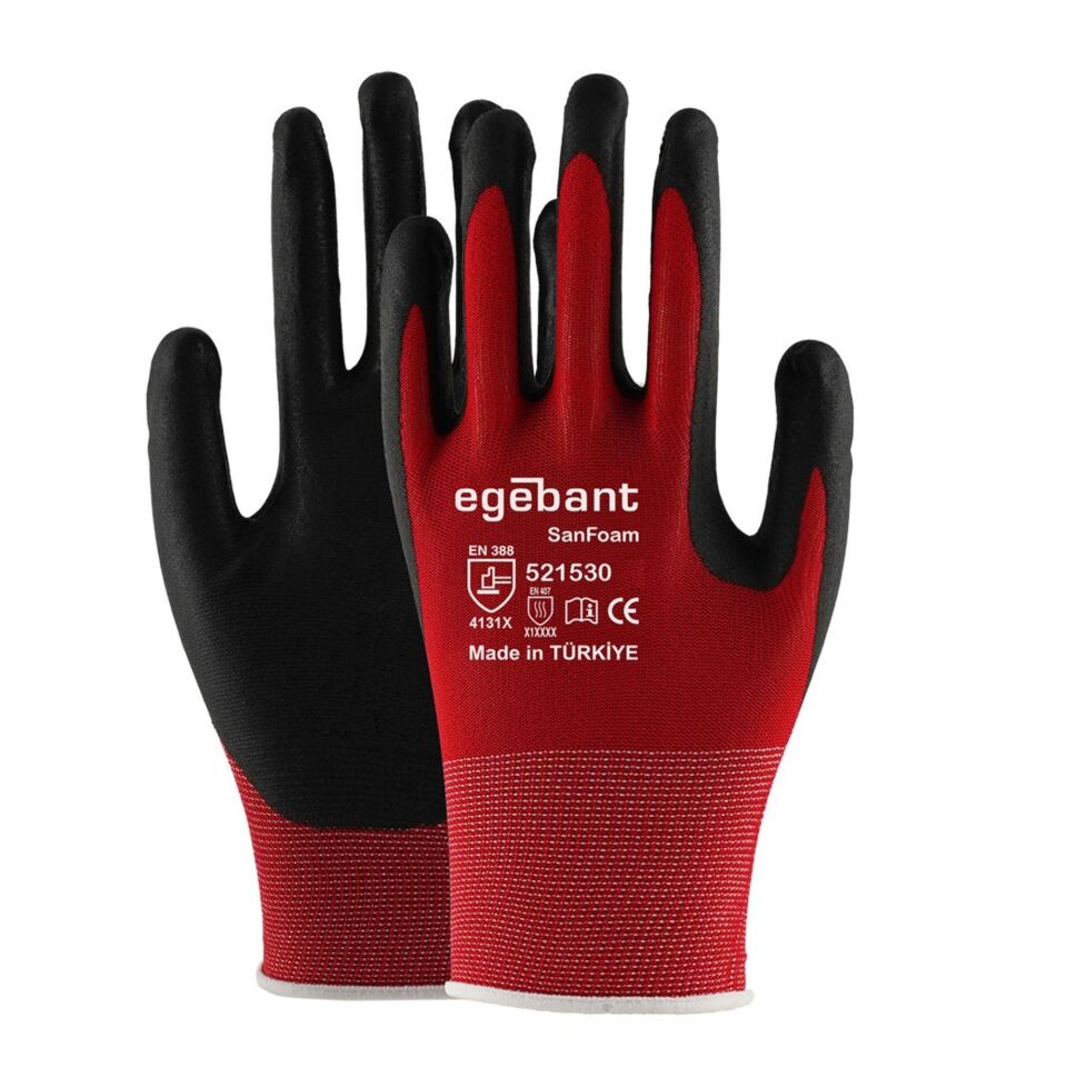 Egebant 521530 Nitril Eldiven Kırmızı-siyah No:10