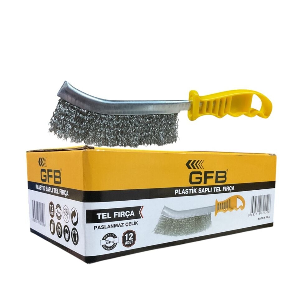 Gfb Paslanmaz Plastik Saplı Tel Fırça Kod:5127