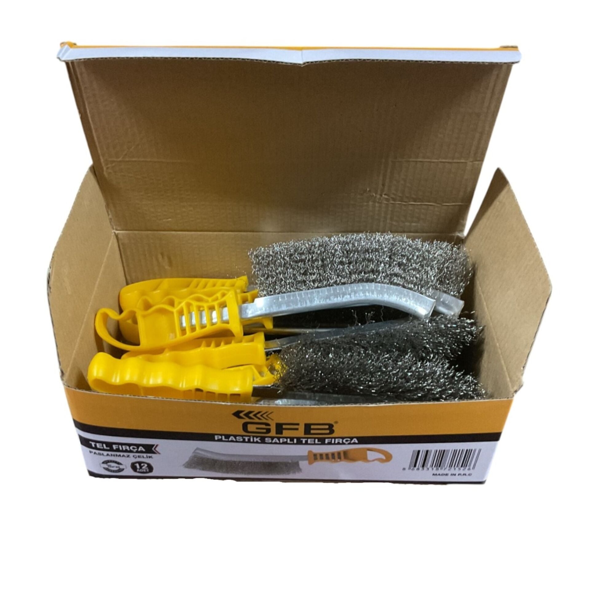 Gfb Paslanmaz Plastik Saplı Tel Fırça Kod:5127