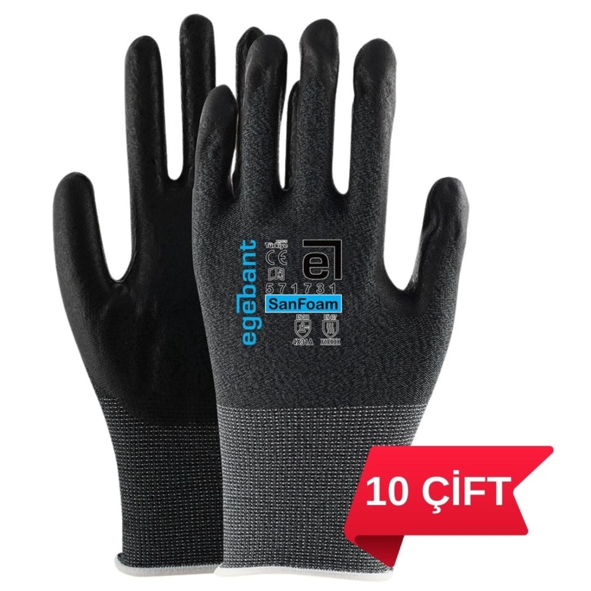 Egebant 571731 Nitril Köpük Eldiven No:8