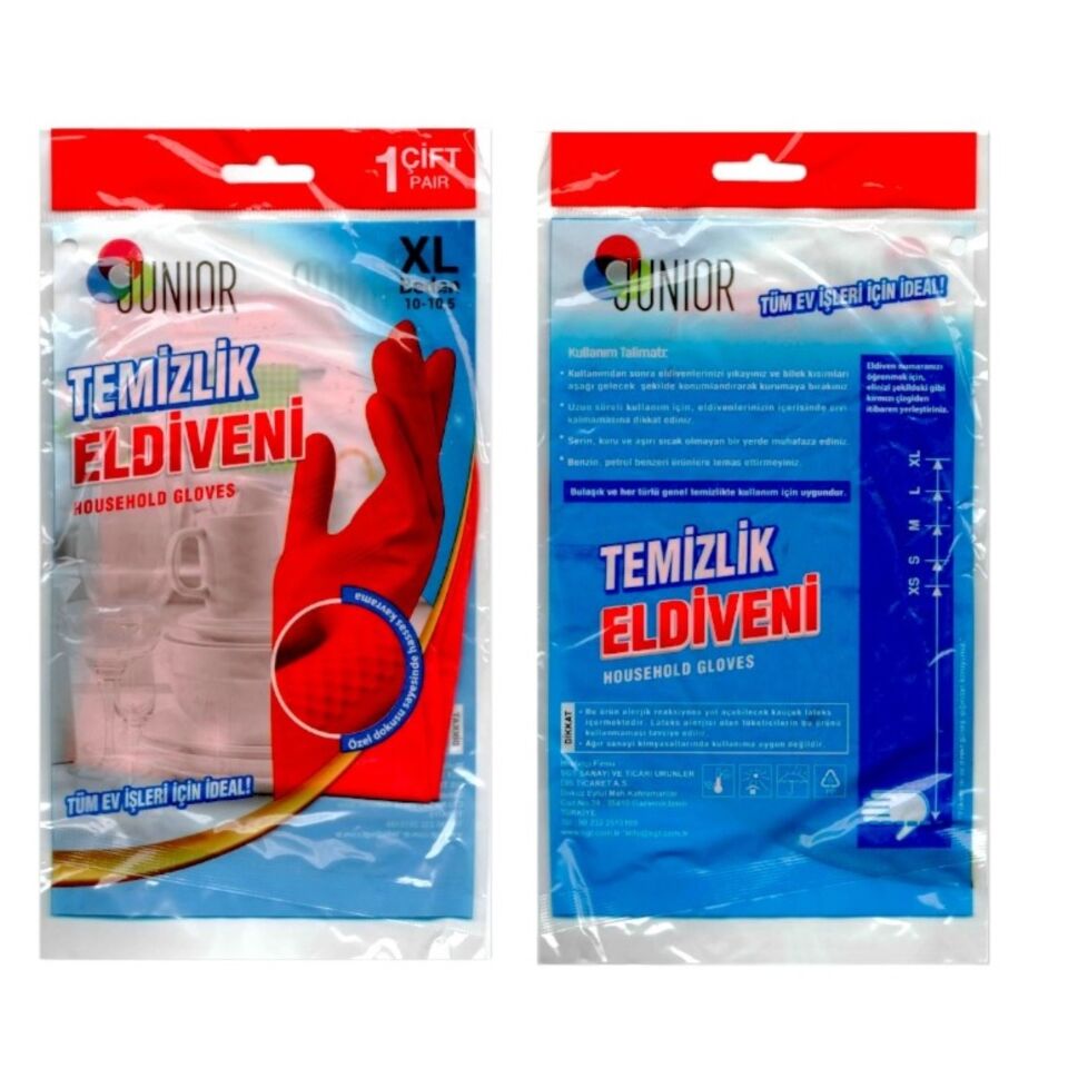 Junıor Bulaşık (lastik) Eldiveni No: 9-9.5