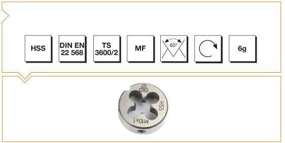 MTE Makina Takım HSS Metrik İnce Vidalı Pafta Lokması M8x1 B00110030805