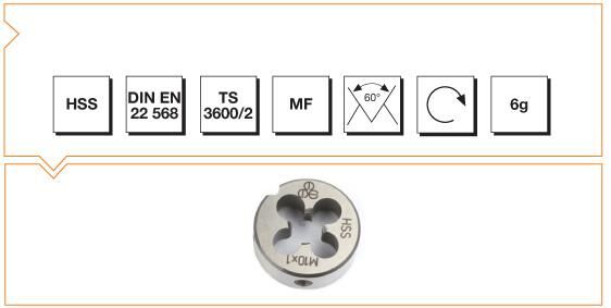MTE Makina Takım HSS Metrik İnce Vidalı Pafta Lokması M14x1.25 B00110031400