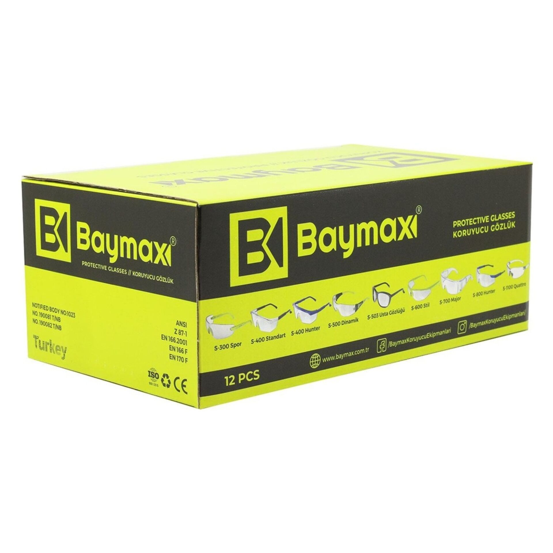 Baymax Koruyucu Gözlük Siyah S-400 (çapak)