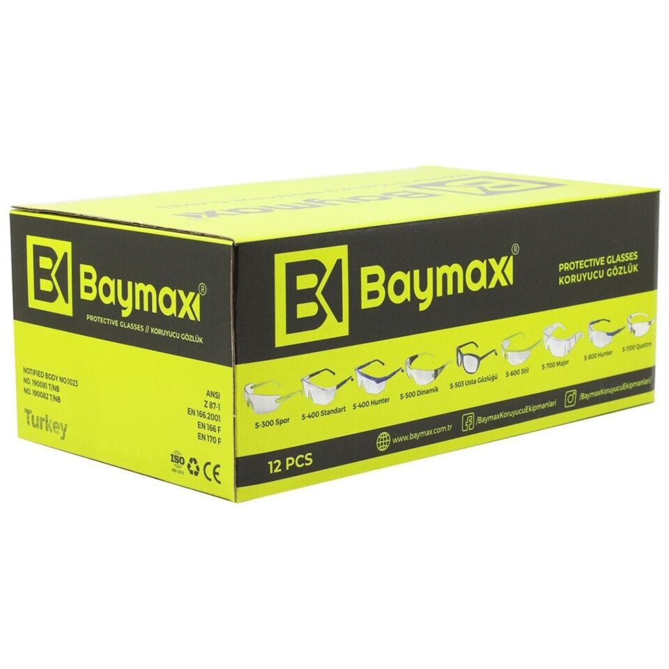 Baymax Koruyucu Gözlük Şeffaf S-400 (çapak)