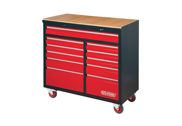 Ceta Form GT PLUS Jumbo XL Takım Arabası - Ahşap Tezgahlı (Boş) - 11 Çekmeceli - A01-11W