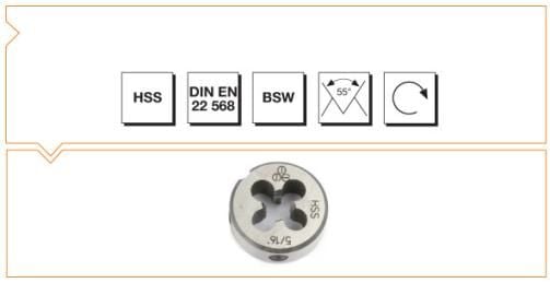 MTE Makina Takım HSS Whitworth Normal Vidalı Pafta Lokması W 5/32 B00110040397