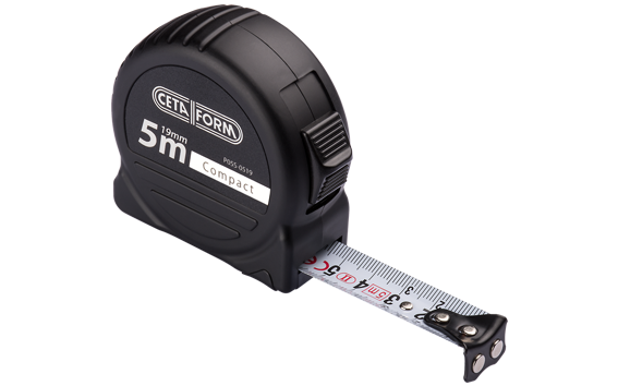 Ceta Form Compact Şerit Metre (Siyah Kasa - Mıknatıslı) - 5 m x 19 mm - P05B-0519