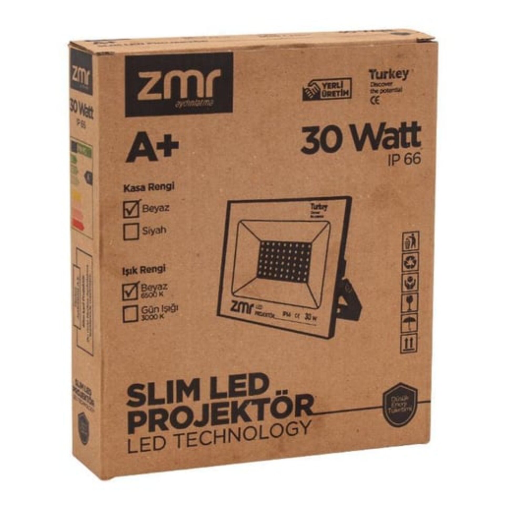Zmr Siyah Kasa Led Projektör (zmr-301/s.65) 30w