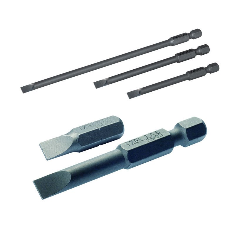 İzeltaş 4,5 mm Uzun Düz Bits Üç (100 mm) - 4860201045