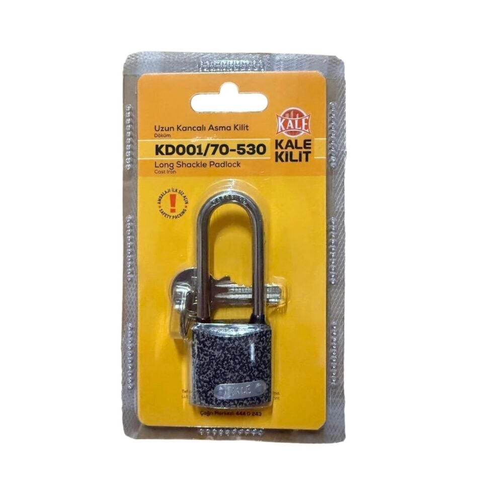 Kale Asma Kilit Uzun Kanca Gri 30 Mm Kd001/70-530