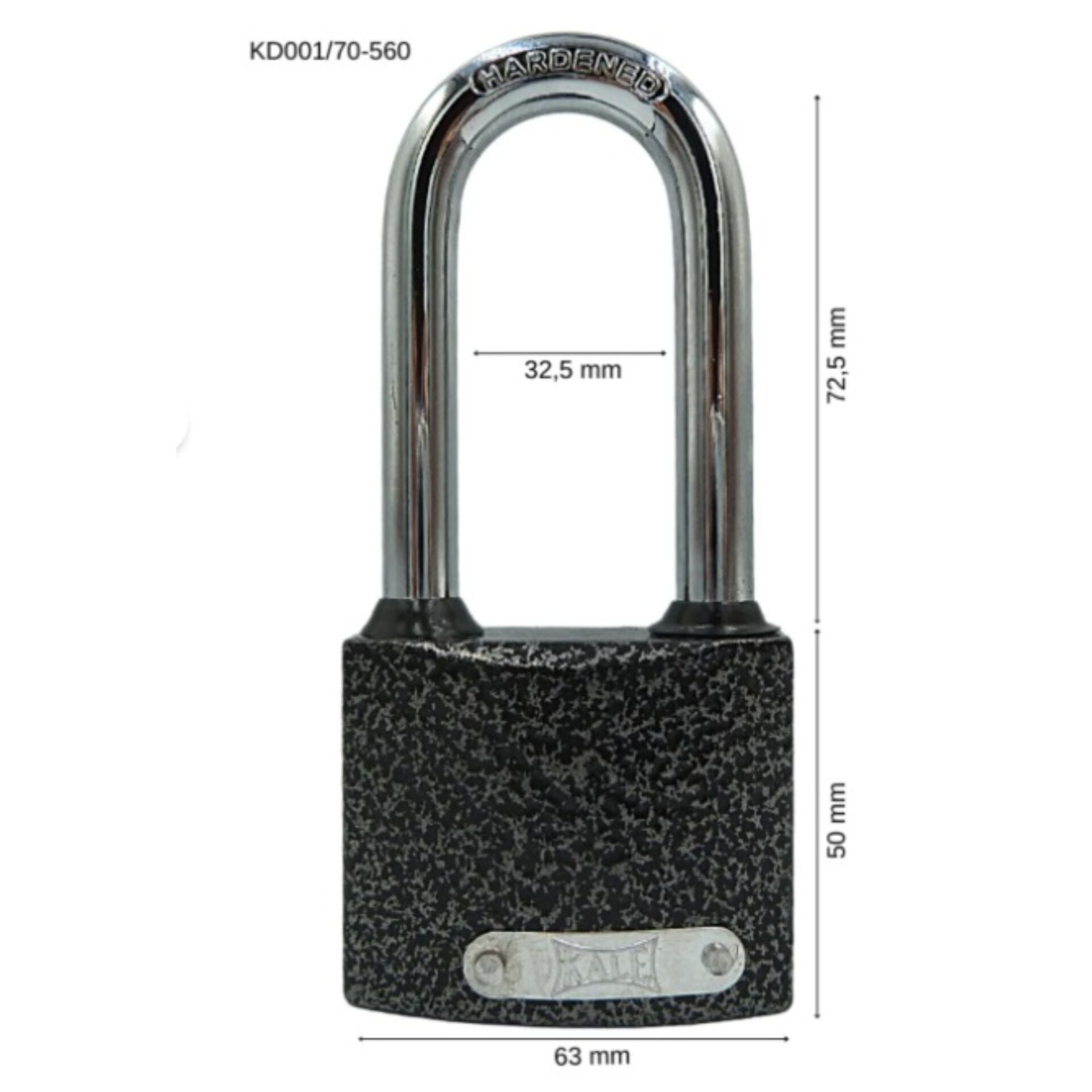 Kale Asma Kilit Uzun Kanca Gri 40 Mm Kd001/70-540