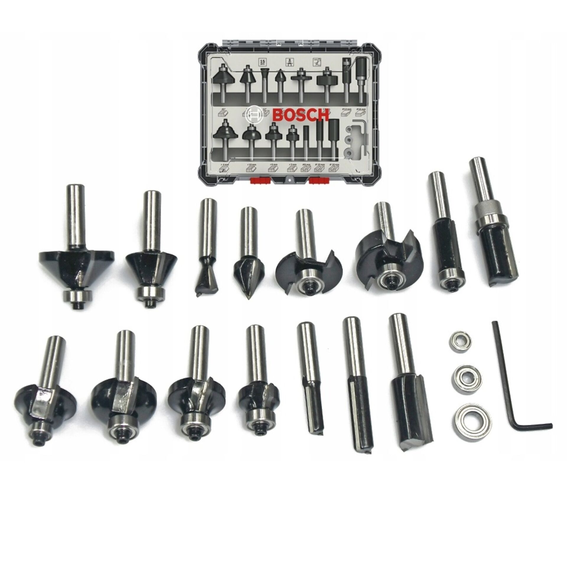 Bosch Ahşap Freze Bıçak Seti 15 Li 6 Mm 2607017471