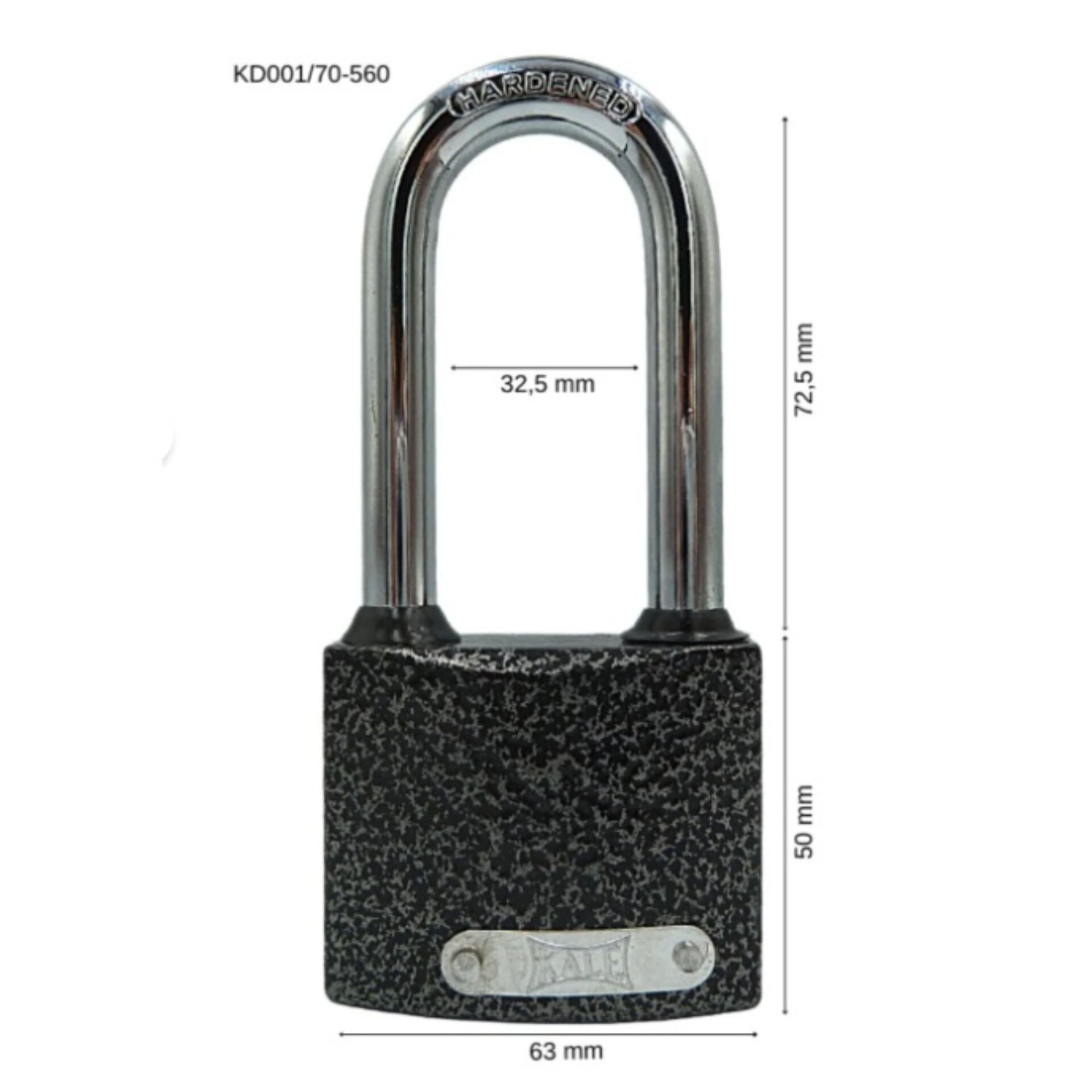Kale Asma Kilit Uzun Kanca Gri 60 Mm Kd001/70-560
