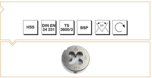MTE Makina Takım HSS Whitworth Boru Vidalı Pafta Lokması G 1/4 B00110081316