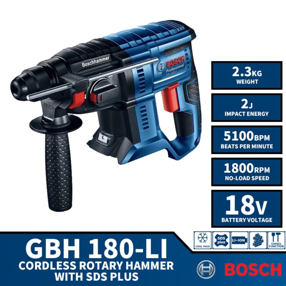 Bosch Akülü Kırıcı Delici Gbh 180-lı 0611911121