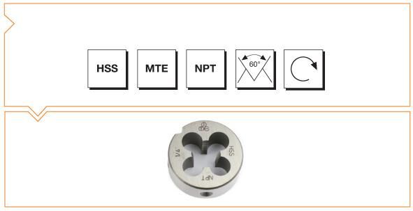 MTE Makina Takım HSS NPT Konik Vidalı Pafta Lokması 3/8 B00110090138