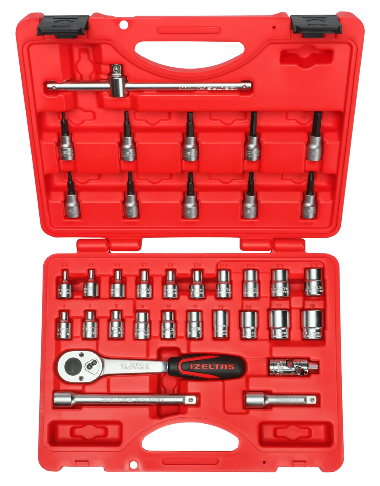 İzeltaş 3/8 Altı Köşe Lokma Anahtar Ve Lokmalı Allen Set 35 Parça - 14000005135