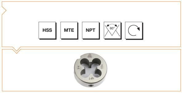 MTE Makina Takım HSS NPT Konik Vidalı Pafta Lokması 1 B00110090141
